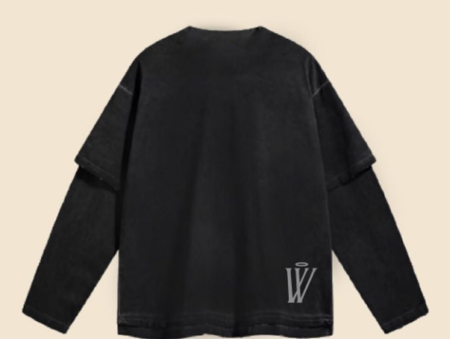 MR WAVE PICASSO (BLACK) L/S LAYERED TEE (WDS-2LS007R)