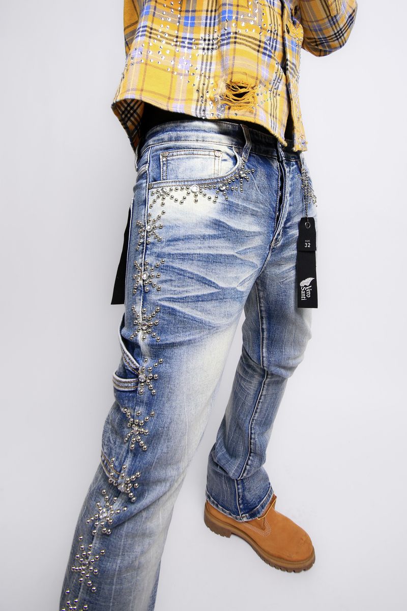SHADOW Skinny Boot Cut TH-03-WASH BLUE
