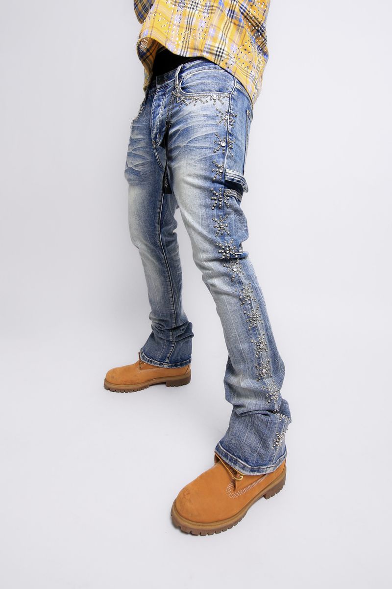 SHADOW Skinny Boot Cut TH-03-WASH BLUE