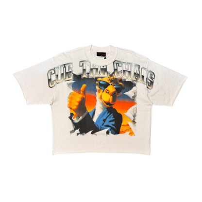 RARE PEACE Mini F Terry Cue The Chaos Camel Tee Ecru RT6029