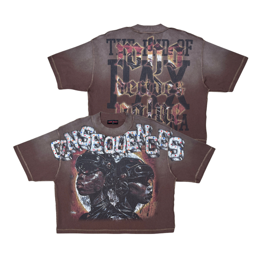 RARE PEACE Consequences AI Tee Dark Brown RT6008