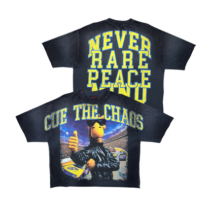RARE PEACE Mini F Terry Cue The Chaos Camel Tee Dark Grey RT6031