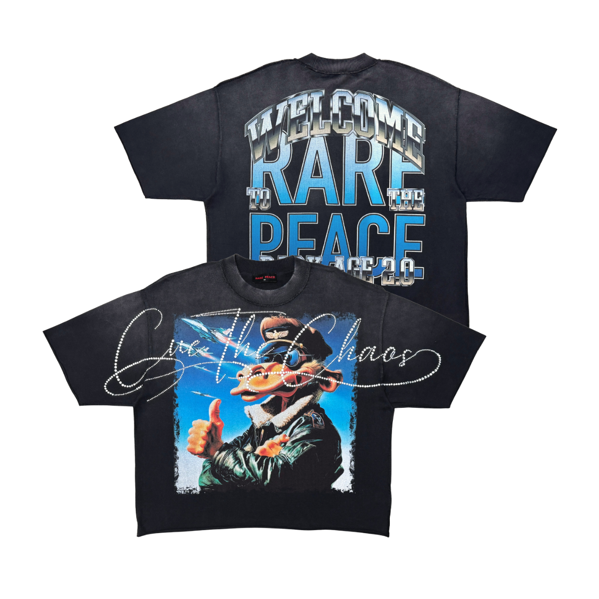 RARE PEACE Cue The Chaos Camel Tee Black RT6030