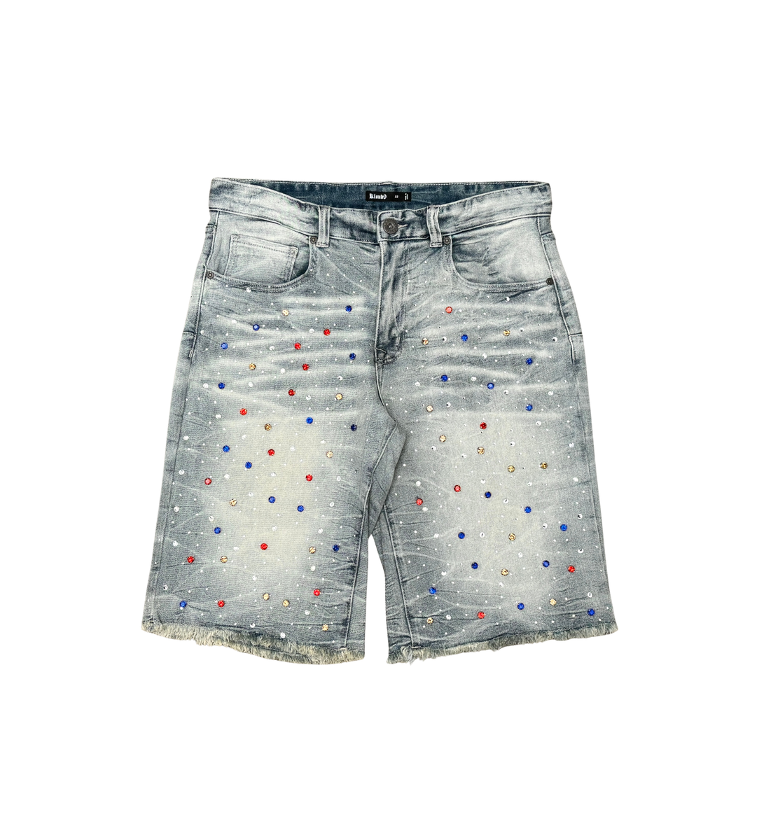 Rhinestone Denim Shorts BRINY BLUE S26114