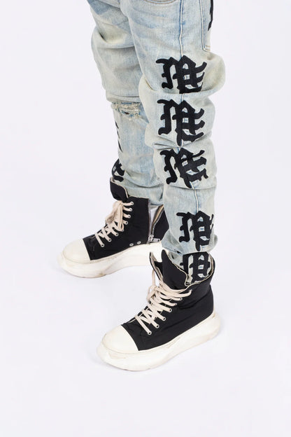 MIXED EMOTION Desert Monogram Denim