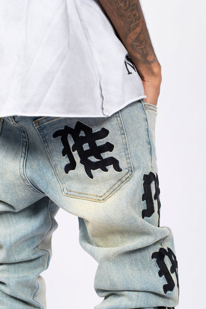 MIXED EMOTION Desert Monogram Denim