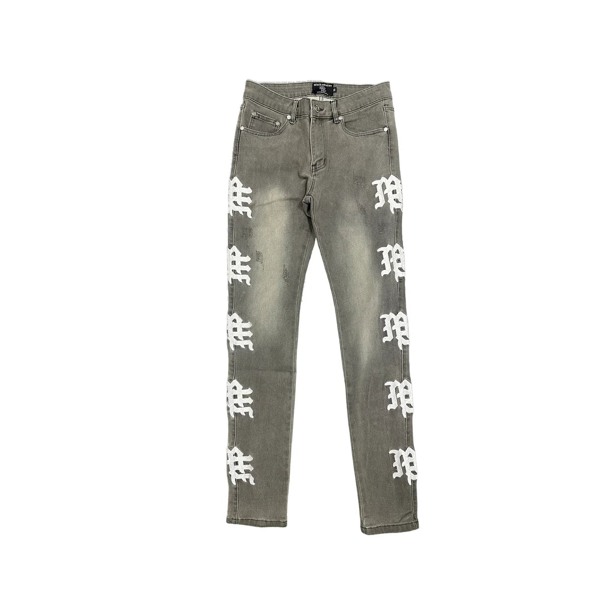 MIXED EMOTION Ash Grey Monogram Denim