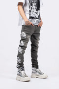 MIXED EMOTION Ash Grey Monogram Denim