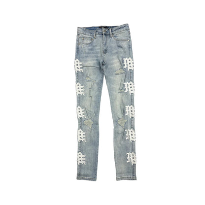MIXED EMOTION Sea Monogram Denim