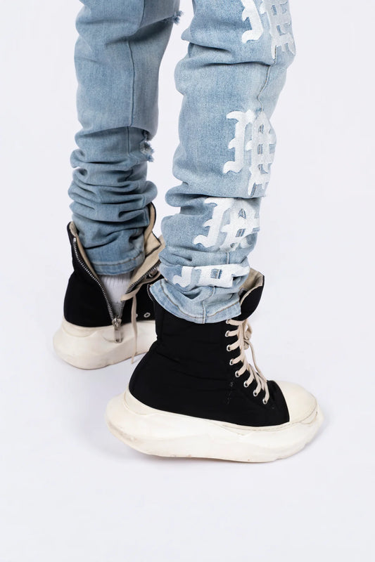 MIXED EMOTION Sea Monogram Denim