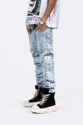 MIXED EMOTION Sea Monogram Denim
