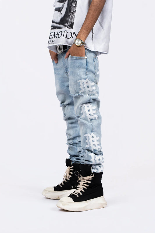 MIXED EMOTION Sea Monogram Denim