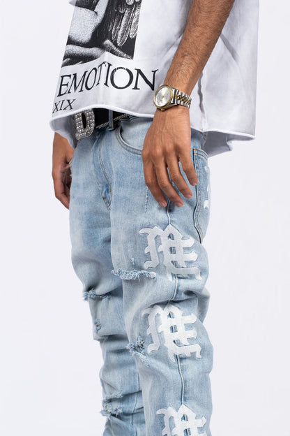 MIXED EMOTION Sea Monogram Denim