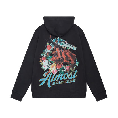 ALMOST SOMEDAY VAQUERO HOODIE - BLACK (AS-F2-8)-BLACK