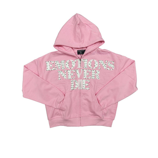 Mixed Emotion PINK "End" Rhinestone Hoodie
