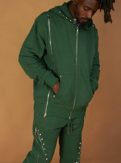 POLITICS -SWEATSUIT-RIVET-BLACK-715/725-GREEN