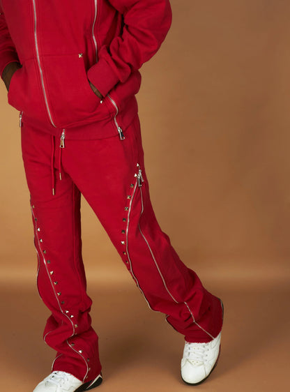 POLITICS -SWEATSUIT-RIVET-BLACK-715/725-RED