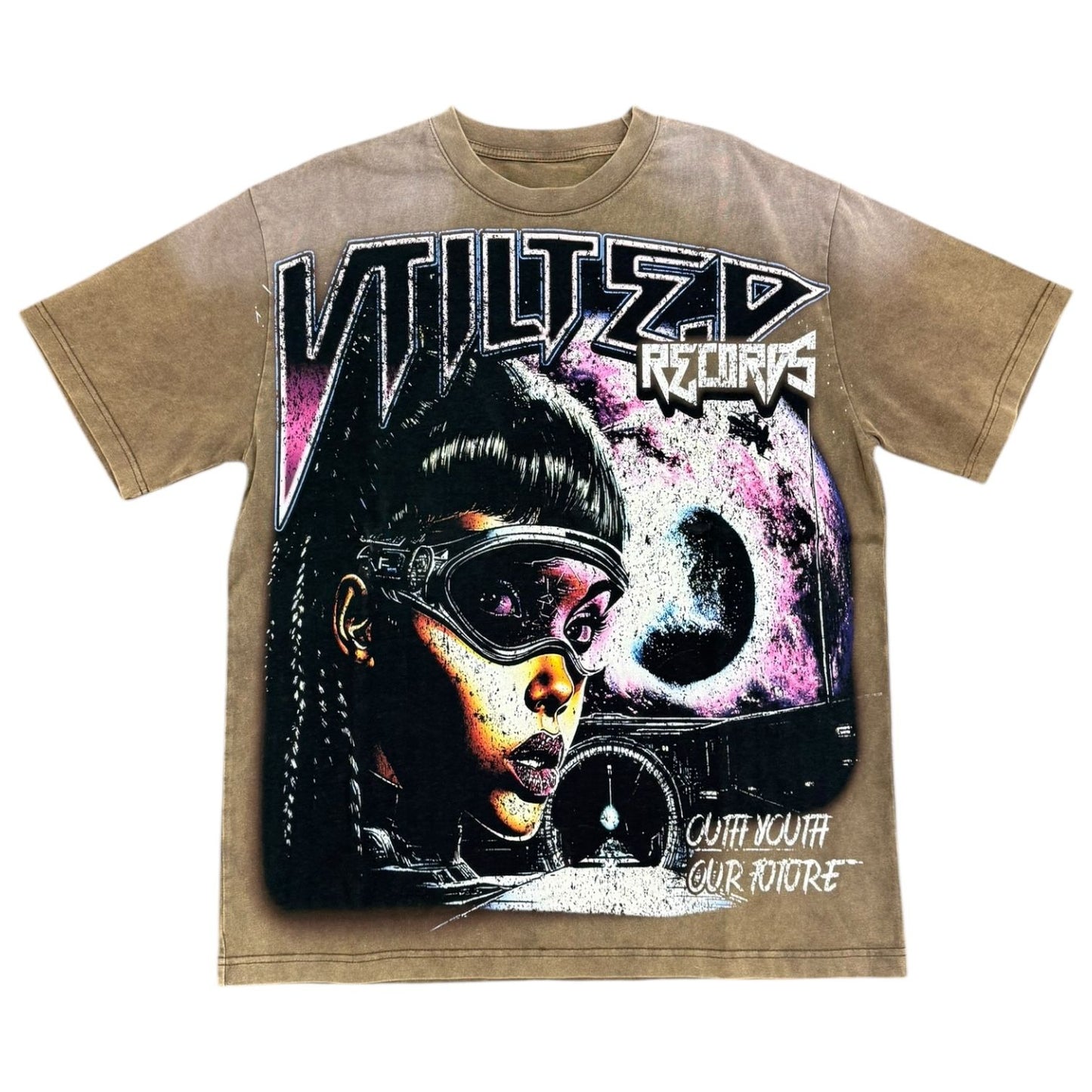 VTILTED "ASTROIDS " TEE VB-35-BROWN