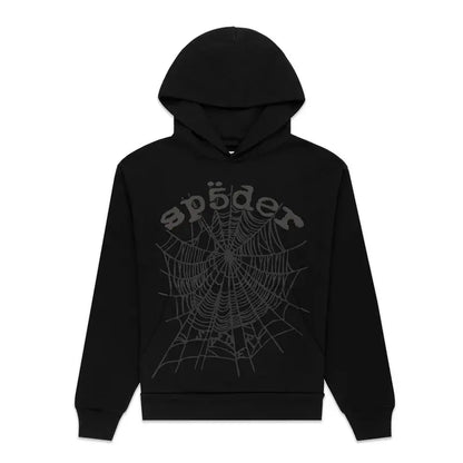 SP5DER  BLACK STAR OG Web V2  OUTLINE Hoodie