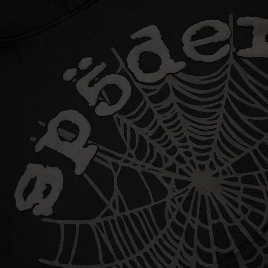 SP5DER  BLACK STAR OG Web V2  OUTLINE Hoodie