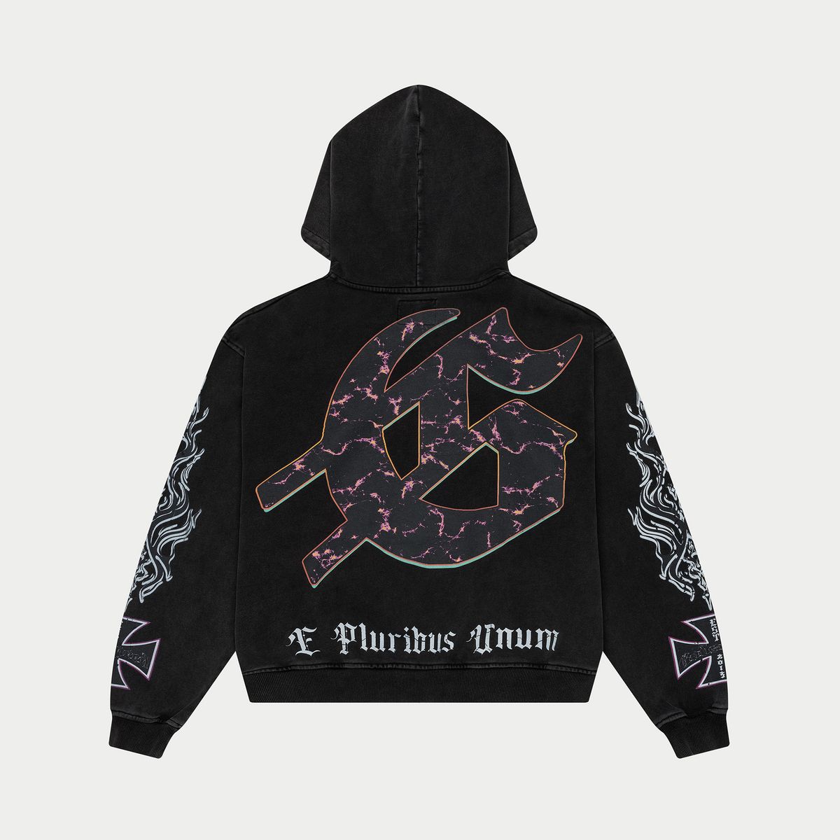 GOD SPEED ROCK-DREAMS-HOODIE-BLACK-WASH