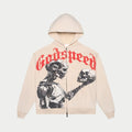 GOD SPEED MANKIND-VS-AI-ZIP-UP HOODIE-BONE