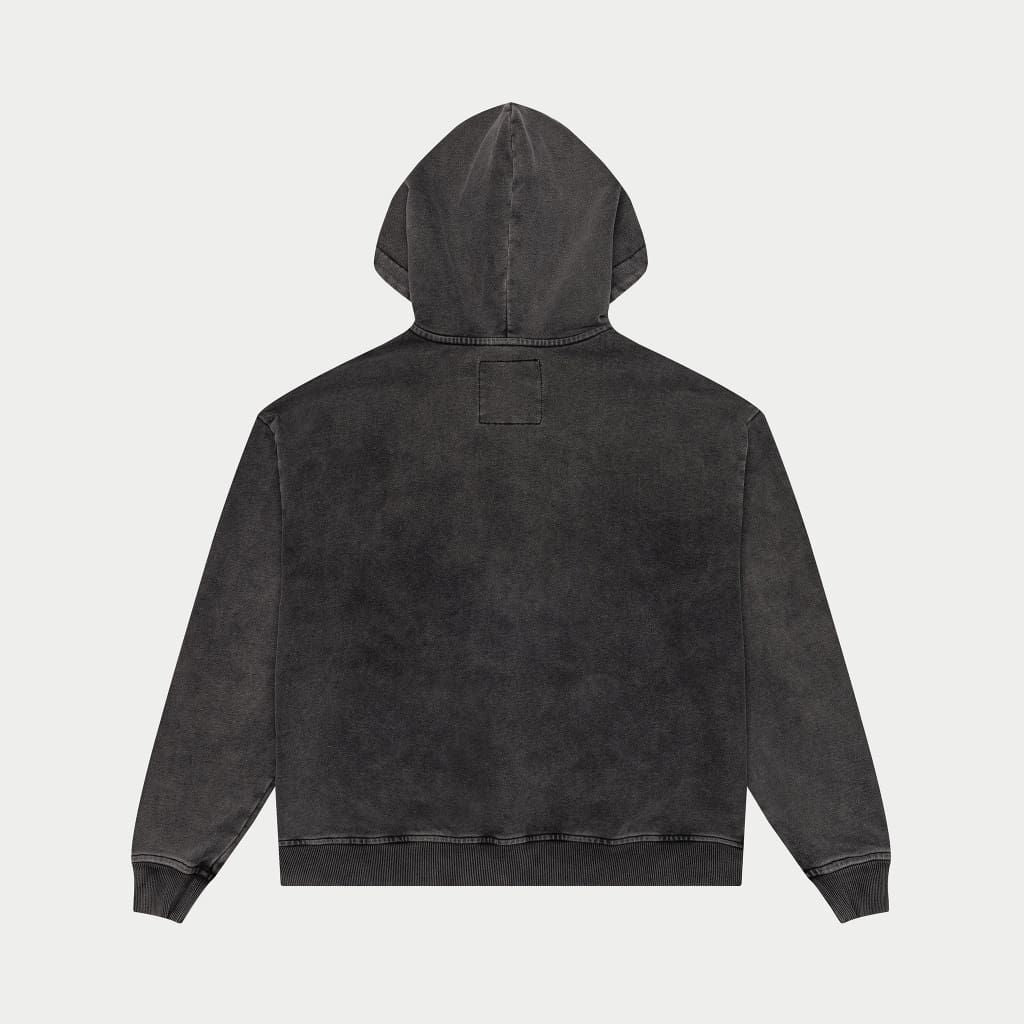 GOD SPEED MANKIND-VS-AI-ZIP-UP HOODIE-BLACK-WASH