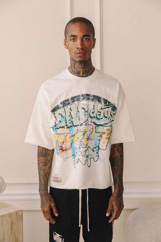 RESERVE END DAYS BONE TEE WHITE