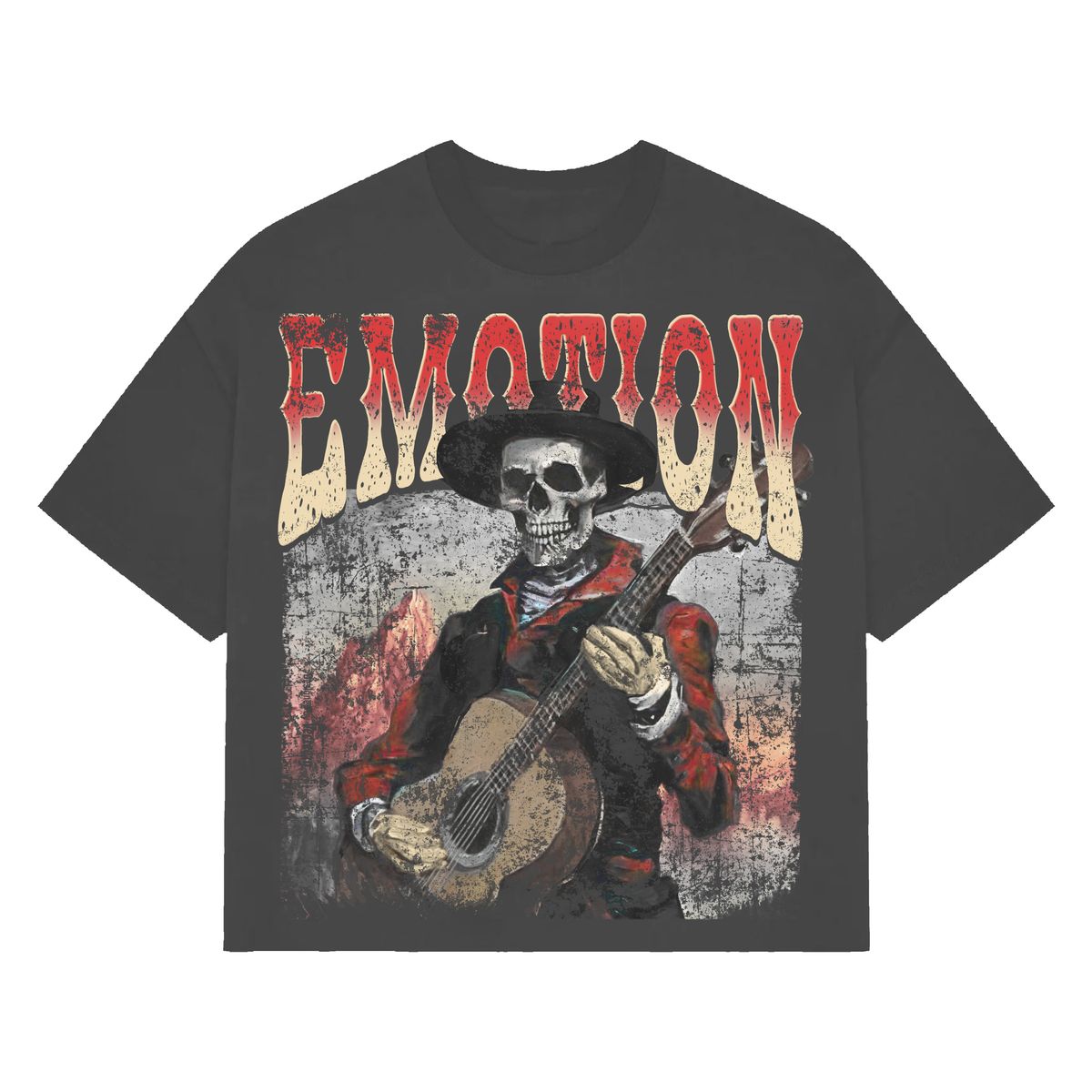 MIXED EMOTION GREY SKELETON GUILTAR
