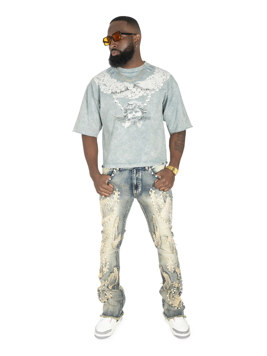 FROST CROP LA PERLA VINTAGE TEE F111-GRY