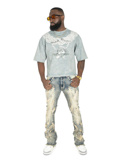 FROST CROP LA PERLA VINTAGE TEE F111-GRY