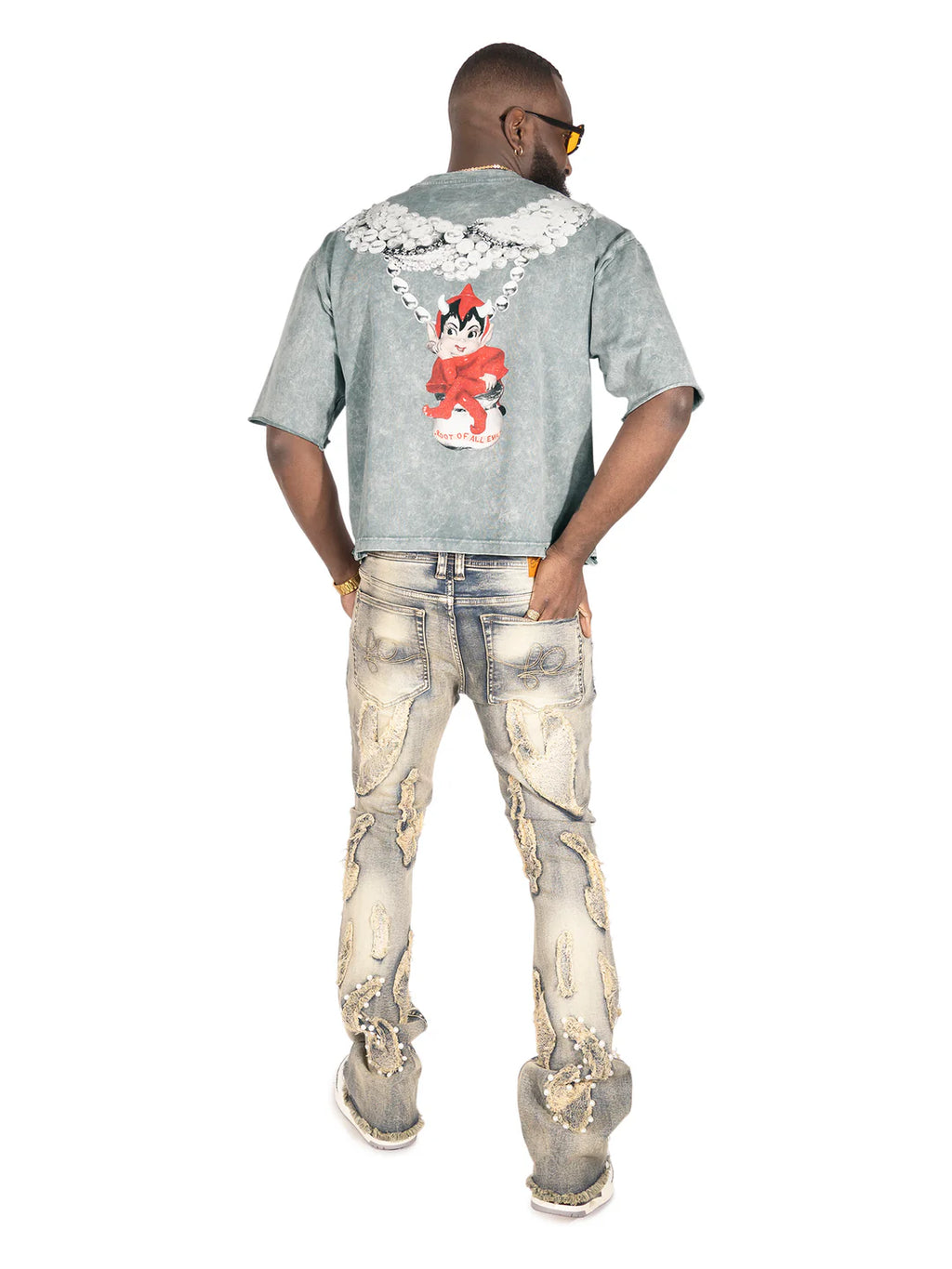 FROST CROP LA PERLA VINTAGE TEE F111-GRY