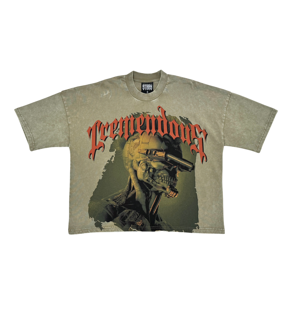 STRAY WIDE & CROP FIT T SHIRT ST1352-OLV