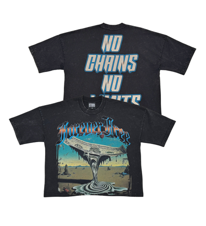 STRAY WIDE & CROP FIT T SHIRT ST1355-BLK