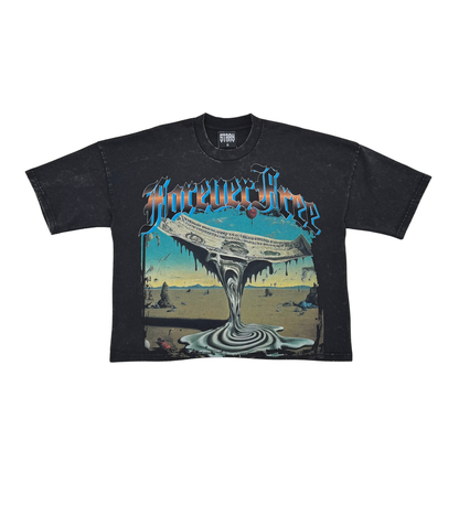 STRAY WIDE & CROP FIT T SHIRT ST1355-BLK