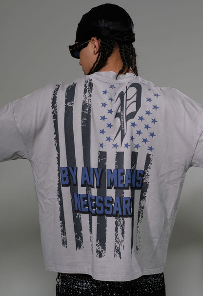 STRAY WIDE & CROP FIT T SHIRT ST1359-GRY