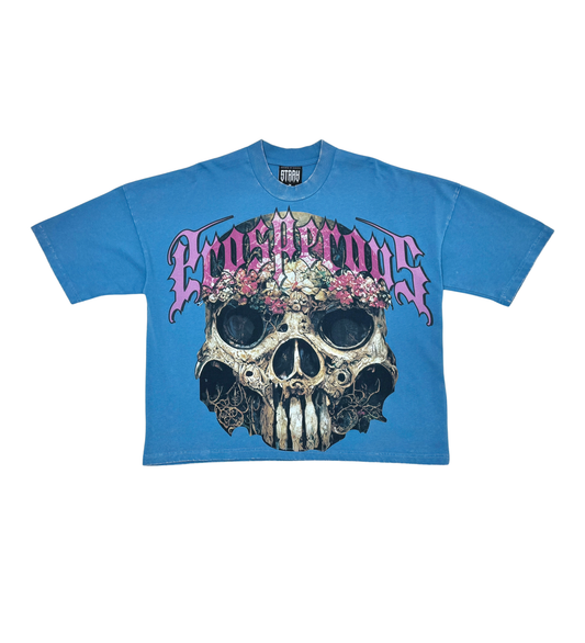 STRAY WIDE & CROP FIT T SHIRT ST1361-BLUE
