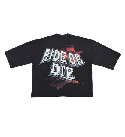 STRAY WIDE & CROP FIT T SHIRT ST1375-BLK