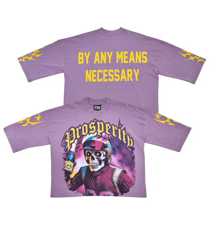 STRAY WIDE & CROP FIT T SHIRT ST1379-PURPLE