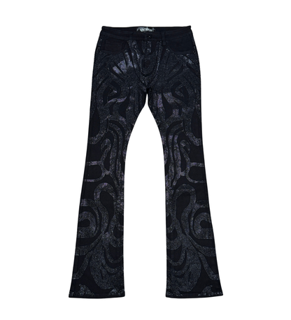 VICIOUS INDIGO BLACK EMBELLISHED DENIM (VC805) -BLK