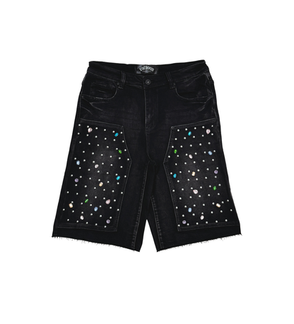 VICIOUS  SHORT DENIM (VC842)-BLACK