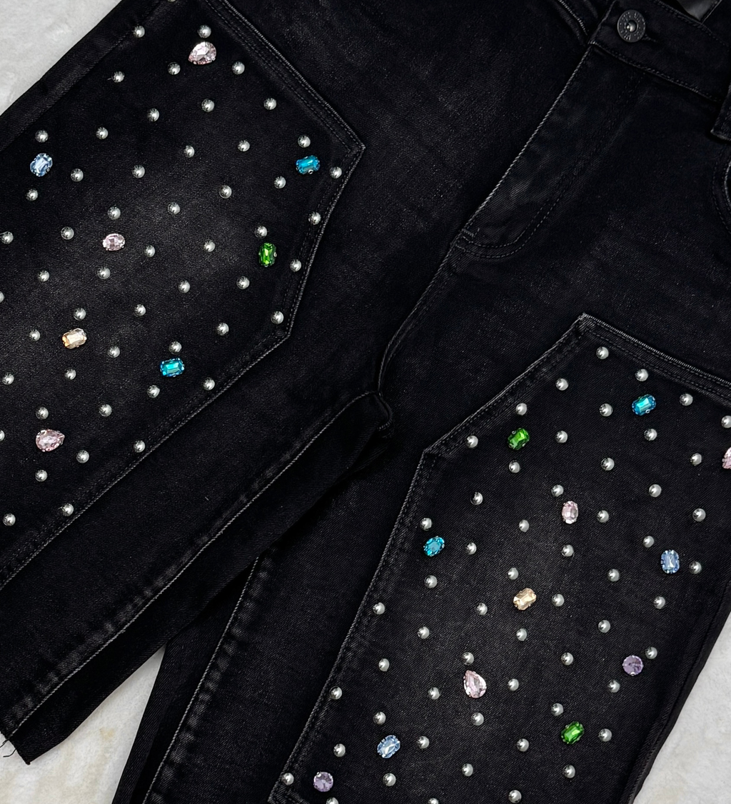 VICIOUS  SHORT DENIM (VC842)-BLACK