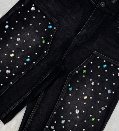 VICIOUS  SHORT DENIM (VC842)-BLACK