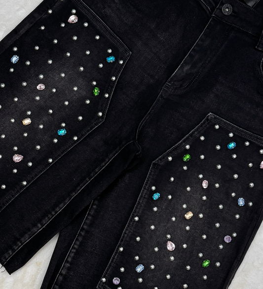 VICIOUS  SHORT DENIM (VC842)-BLACK