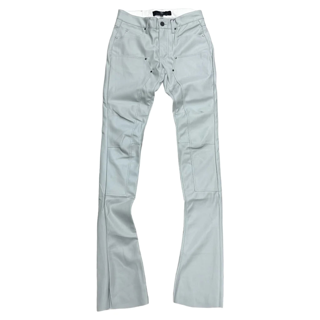 JORDAN CRAIG PU STACKED CARPENTER PANTS L GREY JRF1135