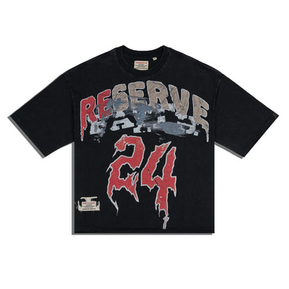 RESERVE   BURNED BLK T-SHIRT