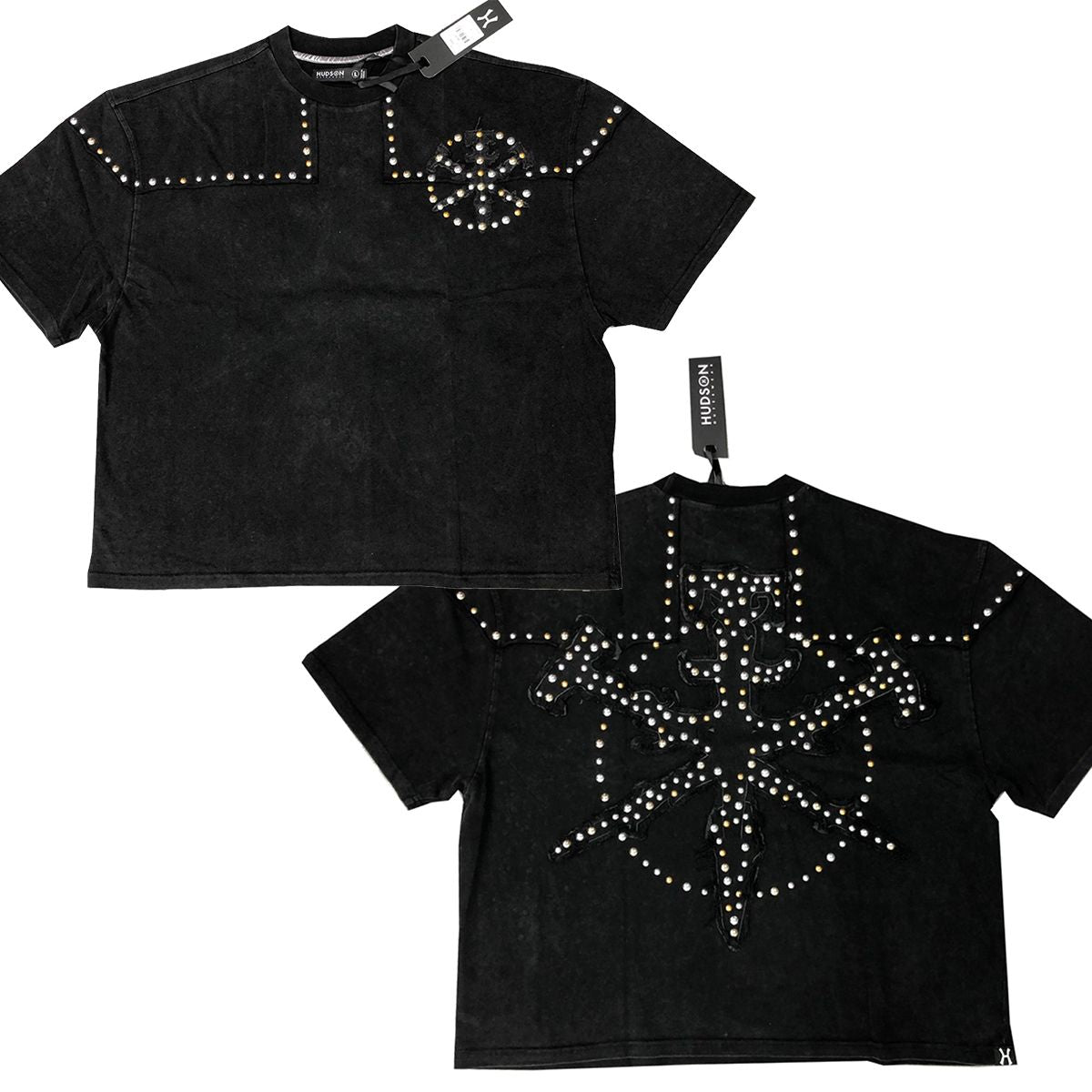 HUDSON SWORDS STUDS TEE 594-BLACK