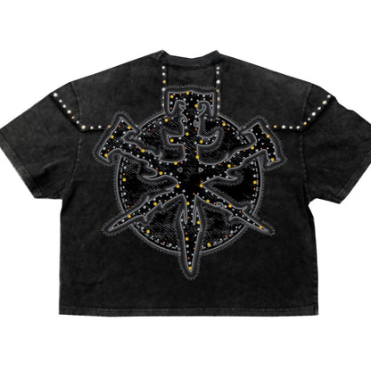 HUDSON SWORDS STUDS TEE 594-BLACK