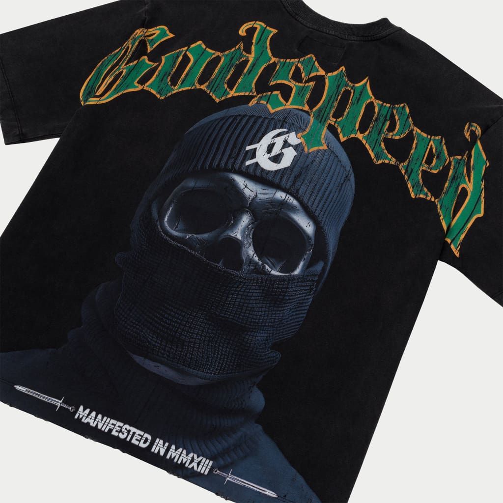 GOD SPEED Balaclava Szn T-Shirt (Black wash)