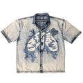 HUDSON  571B BONES WOVEN BUTTON UP ICE BLUE